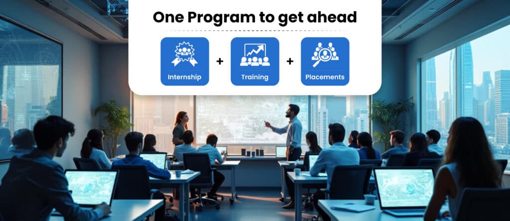 Emertxe program combining internship, training, and placements for career success.