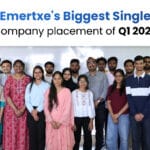 Emertxe students group photo showcasing biggest single company placement of Q1 2026 in embedded systems training