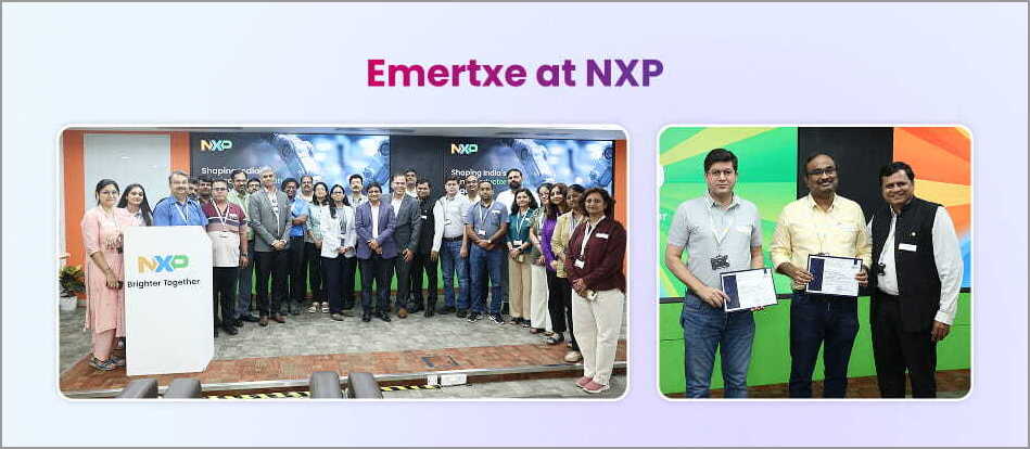 Emertxe team during an industrial visit to NXP Semiconductors