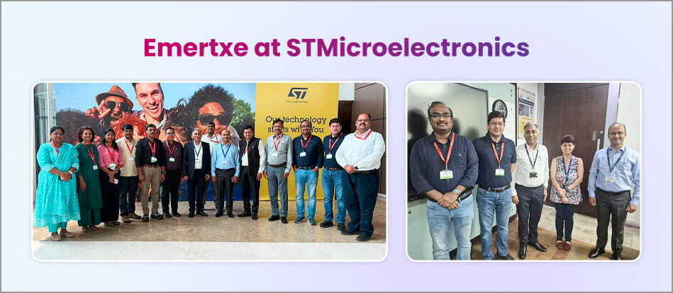 Emertxe team during an industrial visit to STMicroelectronics