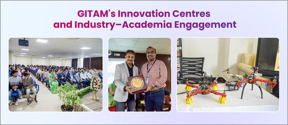 Student interaction, felicitation ceremony, and robotics showcase at GITAM’s innovation centres during ICVTTS 2026.