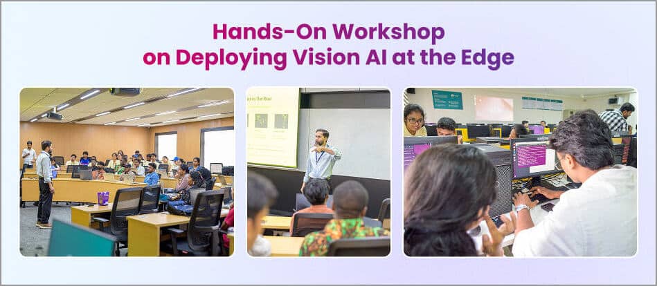 Students working hands-on with vision AI as the instructor explaining the concept.